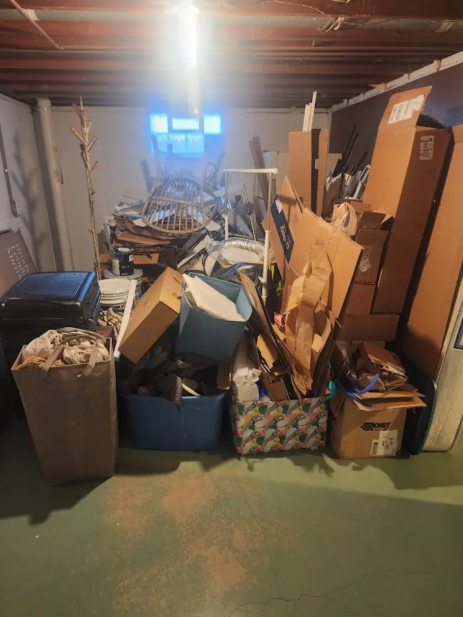 Roll-off dumpster container at job site for 20 Yard Dumpster Rental in Bedford